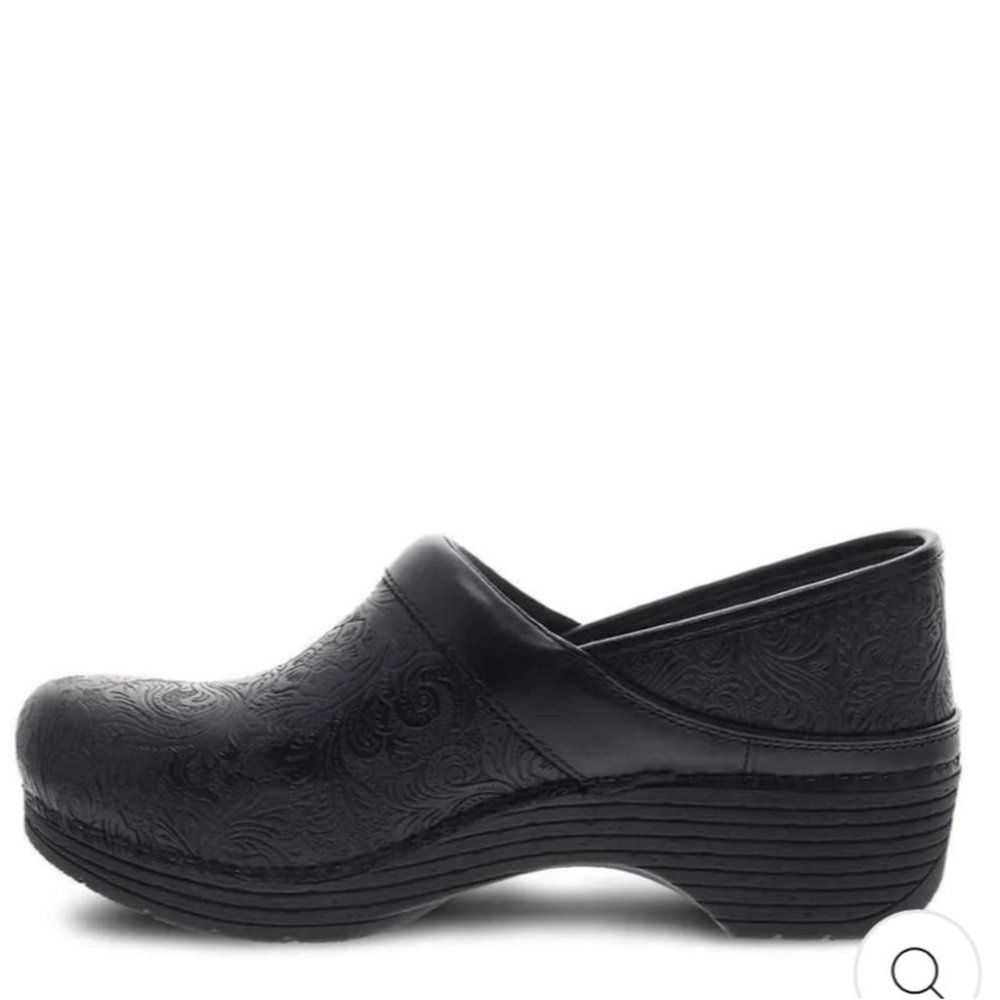 DANSKO Black LT PRO Nursing Clog Shoes Floral Tooled - Picture 11 of 11